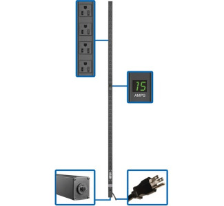1.44kW 120V Single-Phase Metered PDU - 36 NEMA 5-15R Outlets, 5-15P Input, 15 ft Cord, 72 in 0U Rack