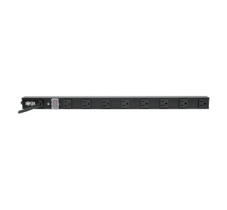 8-Outlet Vertical Power Strip, 120V, 15A, NEMA 5-15P, 15 ft. Cord, 24 in., Black Housing