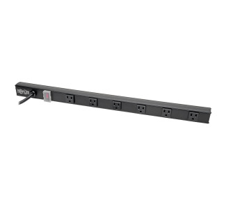 6-Outlet Power Strip, Right-Angle NEMA 5-15R - 15A, 120V, 8 ft. Cord, Right-Angle 5-15P Plug, 24 in.