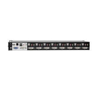 8-Port DVI/USB KVM Switch with Audio and USB 2.0 Peripheral Sharing, 1U Rack-Mount, Dual-Link, 2560 x 1600