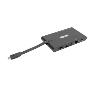 USB-C Laptop Docking Station - HDMI, VGA, GbE, 4K @ 30 Hz, Thunderbolt 3, USB-A, USB-C, PD Charging 3.0, Black