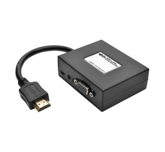 HDMI to VGA and Audio Adapter, 1080p - 1920 x 1080, 6 in., Black, TAA