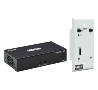 HDMI over Cat6 Extender Kit, Box Transmitter/Wall Plate Receiver, 4K 60 Hz, 4:4:4, IR, PoC, HDR, HDCP 2.2, 230 ft., TAA