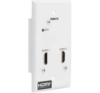 2-Port HDMI over Cat6 Receiver, Wall Plate - 4K 60 Hz, HDR, 4:4:4, PoC, HDCP 2.2, 230 ft. (70.1 m), TAA
