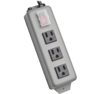 Tripp Lite Waber Industrial Power Strip Metal 5-15R 3 Outlet 5-15P 9'' Cord