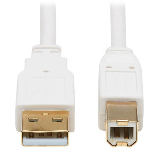 Tripp Lite Safe-IT USB-A to USB-B Antibacterial Cable (M/M), USB 2.0, White, 6 ft.