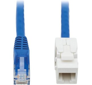 Tripp Lite Cat6 Keystone Jack Cable Assembly Unshielded PoE+ M/F Blue 18in