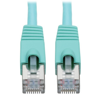 Tripp Lite Cat6a Ethernet Cable 10G STP Snagless Shielded PoE M/M Aqua 2ft