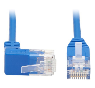 Tripp Lite Cat6 Ethernet Cable Up Angled UTP Slim Molded M/M RJ45 Blue 7ft