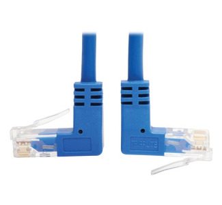 Tripp Lite Cat6 Ethernet Cable Up/Down Angled UTP Slim Molded M/M Blue 7ft