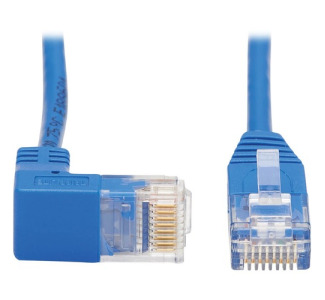 Tripp Lite Cat6 Ethernet Cable Down Right Angled Slim Molded M/M Blue 20ft