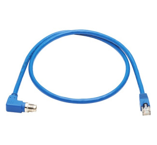 Tripp Lite Ethernet Cable Shielded M12 XCode Cat6a M12 Right-Angle RJ45 1M