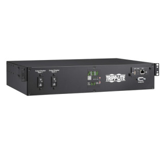 Tripp Lite 5.8kW 208/240V Single-Phase ATS/Monitored PDU - 16 C13, 2 C19 & 1 L6-30R Outlets, Dual L6-30P Inputs, 10 ft. Cords, 2U, TAA