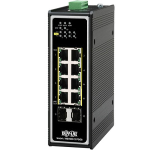 Tripp Lite Ethernet Switch Unmanaged 8-Port PoE+ 30W 2 SFP 10/100/1000 Mbps