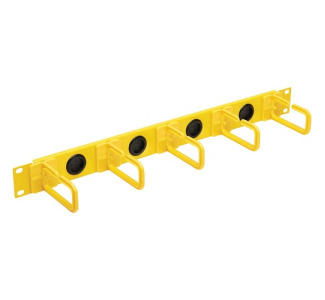 Tripp Lite Horizontal Cable Manager Flexible Rings Yellow 1U Rackmount