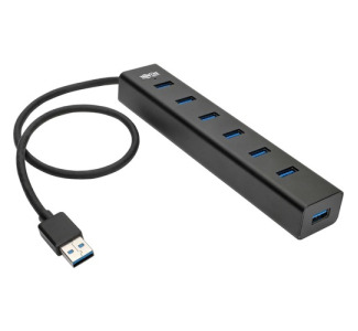 Tripp Lite 7-Port USB-A Mini Hub - USB 3.2 Gen 1, International Plug Adapters, Aluminum Housing