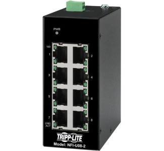 Tripp Lite Ethernet Switch Unmanaged 8Port Industrial DIN Mount 10/100 Mbps