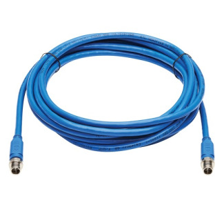 Tripp Lite M12 X-Code Cat6a 10G F/UTP CMR-LP Shielded Ethernet Cable (M/M), IP68, PoE, Blue, 3 m (9.8 ft.)