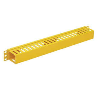 Tripp Lite Horizontal Cable Manager - Finger Duct with Cover, Yellow, 1U