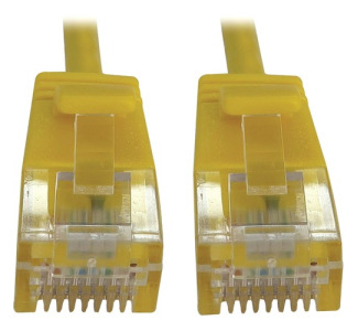 Tripp Lite Cat6a 10G Snagless Molded Slim UTP Ethernet Cable (RJ45 M/M), PoE, Yellow, 6 ft. (1.8 m)