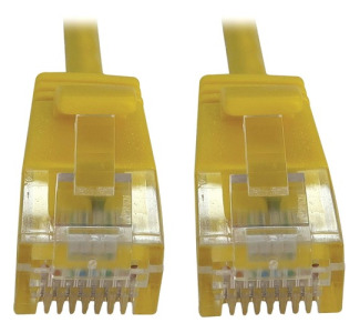 Tripp Lite Cat6a 10G Snagless Molded Slim UTP Ethernet Cable (RJ45 M/M), PoE, Yellow, 3 ft. (0.9 m)