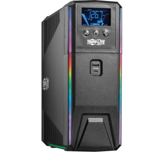 Tripp Lite UPS 1000VA 600W 120V Pure Sine Wave Gaming UPS Battery Backup - LCD, AVR, RGB LEDs, USB Charging, Power Saving