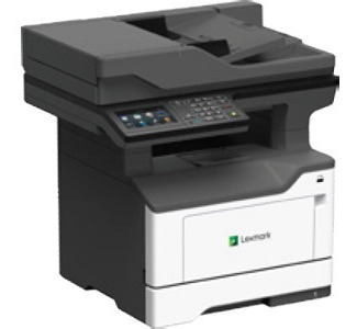 Lexmark MX520 MX521de Laser Multifunction Printer-Monochrome-Copier/Scanner-46 ppm Mono Print-1200x1200 Print-Automatic Duplex Print-120000 Pages Monthly-350 sheets Input-Color Scanner-600 Optical Scan-Gigabit Ethernet Ethernet