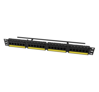 Ortronics Category 6A TechChoice Flat Patch Panel 24 Port 2RU Black