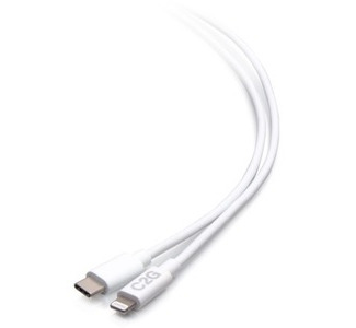 C2G 3ft USB-C Male to Lightning Male Sync and Charging Cable - White
