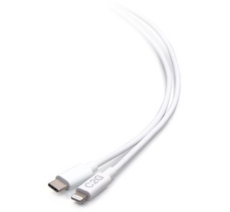 C2G 10ft USB-C Male to Lightning Male Sync and Charging Cable - White