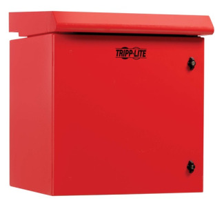 Tripp Lite SmartRack Industrial Enclosure with Lock - NEMA 3R, Wall Mount, Metal Construction, Internal Fans, 23 in. Depth, 12U, Red