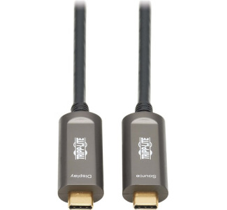 Tripp Lite USB-C to USB-C Fiber Active Optical Cable, M/M, Black, 15 m (49 ft.)