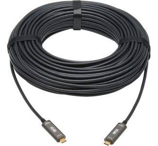Tripp Lite USB-C to USB-C Fiber Active Optical Cable, M/M, Black, 30 m (98 ft.)