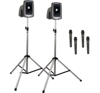 MegaVox AIR X4 PA System: MegaVox Pair (XU4, AIR), Anchor-Air, 2 WH-LINK and 2 (WB/LM-LINK wireless mics  stands