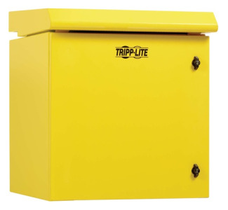 Tripp Lite SmartRack Industrial Enclosure with Lock - NEMA 3R, Wall Mount, Metal Construction, Internal Fans, 23 in. Depth, 12U, Yellow