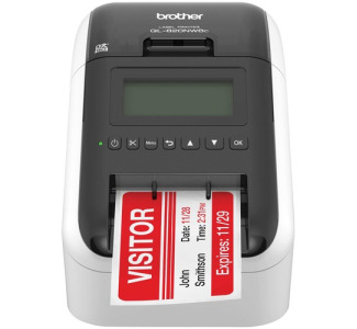 Brother QL-820NWBC Desktop Direct Thermal Printer - Two-color - Label Print - Ethernet - USB - Bluetooth