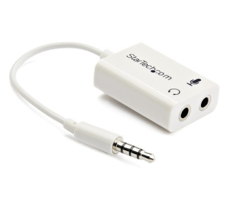 StarTech.com 3.5mm 4 Position to 2x 3 Position 3.5mm Headset Splitter Adapter M/F - White