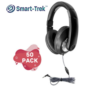 Hamilton Smart-Trek Deluxe Stereo Headphone with In-Line Volume Control and 3.5mm TRS Plug - 50 Pack