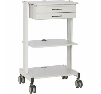 Tripp Lite Mobile Workstation with 2x Adjustable Shelves, 2x Metal Drawers, Locking Caster