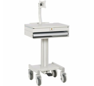 Tripp Lite Mobile Workstation with Monitor Arm, Casters, Locking Drawer, TAA