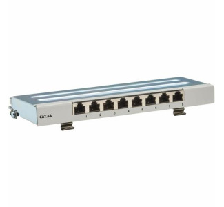 Tripp Lite Cat6a STP Patch Panel, 8 Ports, DIN Rail or Wall Mount, TAA