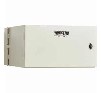 Tripp Lite SmartRack Industrial Enclosure with Lock - NEMA 4, Wall Mount, Metal Construction, Hinged Back, 28 in. Depth, 6U, Gray