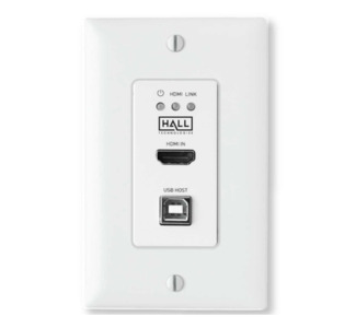 Hall Discovry 1, 70 Meter HDMI/USB Transmitter Wall Plate 1Gang (Rx req)