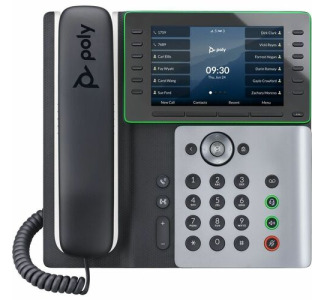 Poly Edge E550 IP Phone - Corded - Corded/Cordless - Bluetooth, Wi-Fi - Desktop, Wall Mountable - Black