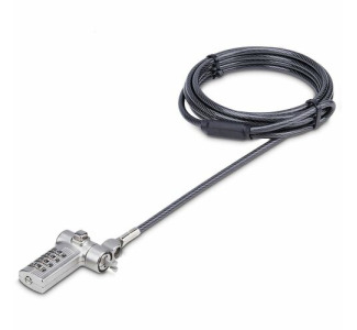StarTech.com Universal Laptop Lock 6.6ft, Security Cable For Notebook Compatible w/Noble Wedge®/Nano/K-Slot; Keyless Combo. Locking Cable