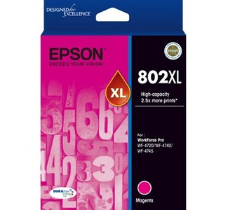 Epson DURABrite Ultra 802XL Original High Yield Inkjet Ink Cartridge - Magenta - 1 Pack