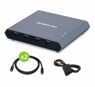 IOGEAR 2-Port 4K USB-C Desktop KVM with DisplayPort output and USB peripheral