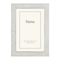 Tizo Design White Shagreen Siena 5x7 Silverplate Frame