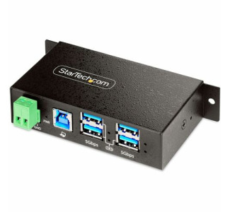 StarTech.com 4-Port Managed USB Hub, Heavy Duty Metal Industrial Housing, ESD & Surge Protection, Wall/Desk/Din-Rail Mountable, USB 5Gbps