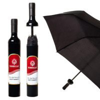 Vinrella Wine Bottle Umbrella - Label Black/Red/Gold